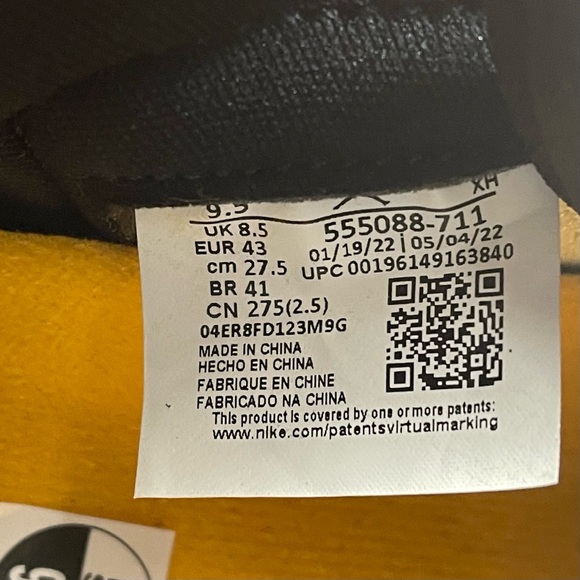 Nike Air Jordan 1 Retro High OG Taxi Yellow Toe Size 9.5 Men’s - Picture 11 of 11